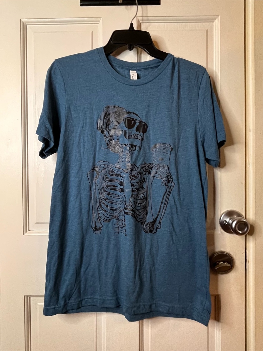 Bella Canvas Teal Blue Short-Sleeve Skeleton Graphic Tee